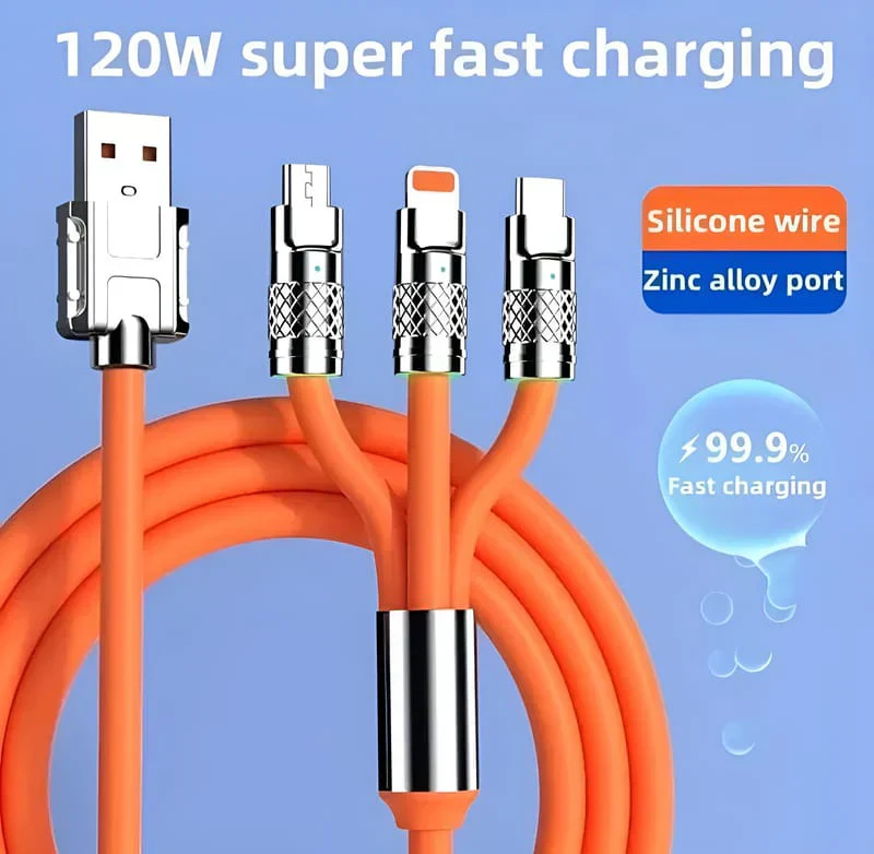High-Speed Fast Charging & Data Sync Cable-Orange Edition - Image 4