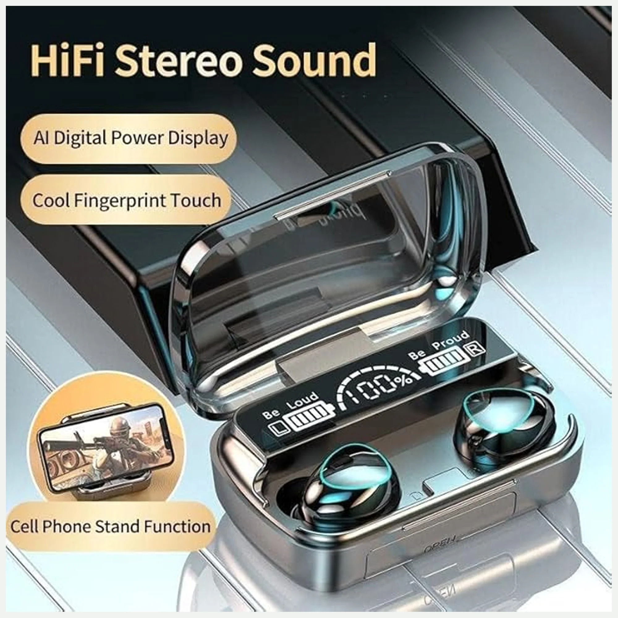 Wireless Bluetooth Earbuds with Noise Reduction & In-built Powerbank - Image 3